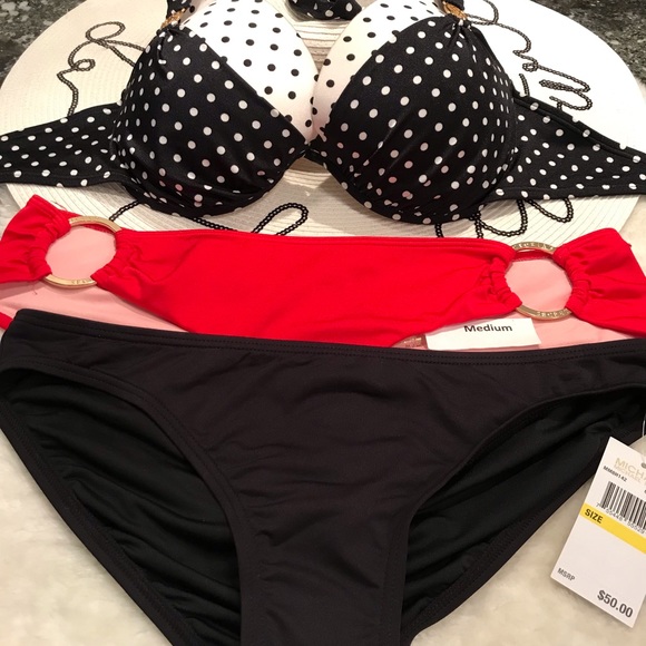 Victoria’s Secret bikini push up poke dot two toned 34DD/S or other bottoms - Picture 12 of 15